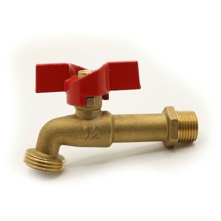 Thrifco Plumbing 1/2 Inch MIP x 3/4 Inch GHT 1/4 Turn SOT Hose Bibb, Economy 6416011